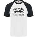 Property of My Awesome Girlfriend Funny Mens S/S Baseball T-Shirt White/Black