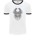 Two Roman Skulls Mens White Ringer T-Shirt White/Black