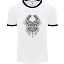 Two Roman Skulls Mens White Ringer T-Shirt White/Black