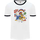 Stay Trippy Magic Mushrooms LSD Mens Ringer T-Shirt White/Black