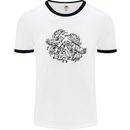 Valknut Symbol With Ravens Viking Mens White Ringer T-Shirt White/Black