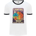 Camping Solves Most of My Problems Funny Mens White Ringer T-Shirt White/Black