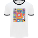 A Vibrant Sagittarius Star Sign Zodiac Mens Ringer T-Shirt White/Black