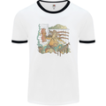Katana Blacksmith Japanese Samurai Sword Mens Ringer T-Shirt White/Black