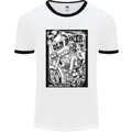 Old Biker Loud Fast Built to Last Motorbike Mens White Ringer T-Shirt White/Black