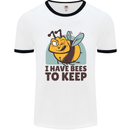 Beekeeper I Have Bees to Keep Mens White Ringer T-Shirt White/Black
