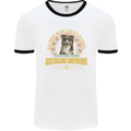 An Australian Shepherd Dog Mens Ringer T-Shirt White/Black