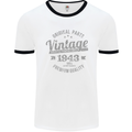 Vintage Year 80th Birthday 1943 Mens Ringer T-Shirt White/Black