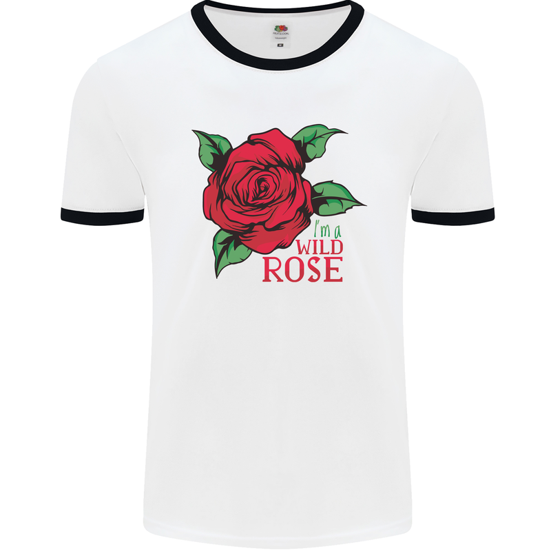 I'm a Wild Rose Mens White Ringer T-Shirt White/Black