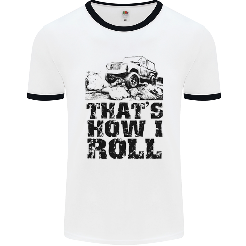 Thats How I Roll Role Playing Games RPG Mens White Ringer T-Shirt White/Black