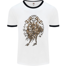 Sons of Odin Viking Valhalla Warrior Mens White Ringer T-Shirt White/Black