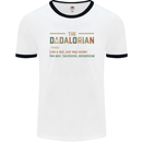 Fathers Day Dadalorian Funny Dad Daddy Mens Ringer T-Shirt White/Black