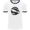 Space Trip Rocket Ship Astronaut Mens White Ringer T-Shirt White/Black