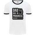 Dad Bod In Progress Funny Fathers Day Mens White Ringer T-Shirt White/Black