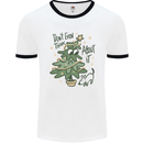 A Dog Weeing on a Christmas Tree Xmas Funny Mens White Ringer T-Shirt White/Black