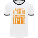 I'm Not Old I'm a Legend Funny Birthday Mens White Ringer T-Shirt White/Black