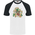 St. Patrick's Day of the Beer Funny Irish Mens S/S Baseball T-Shirt White/Black