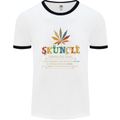 Skuncle Uncle That Smokes Weed Funny Drugs Mens White Ringer T-Shirt White/Black