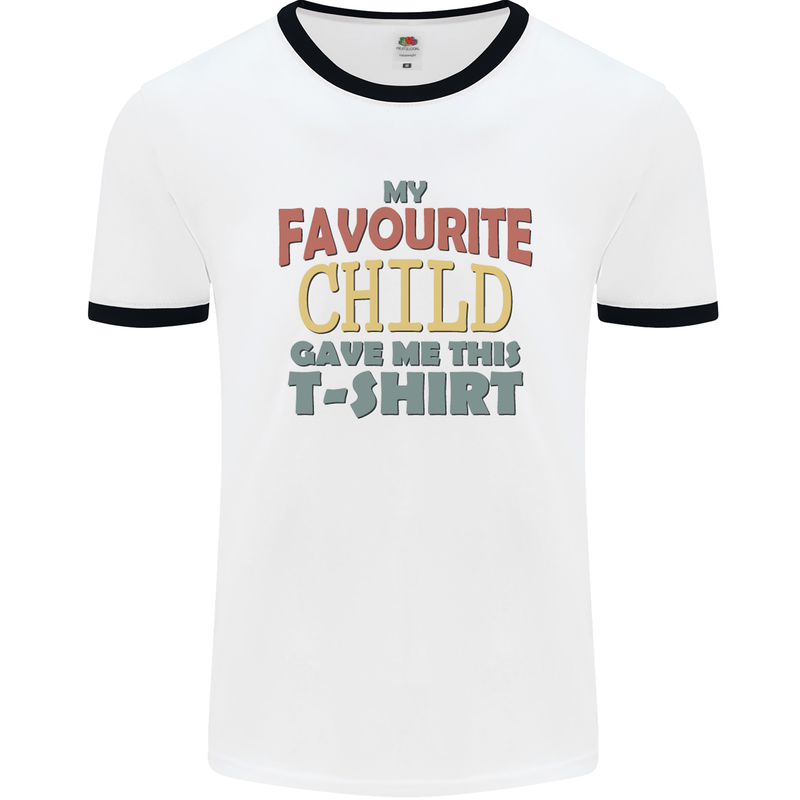 My Favourite Child Gave Me This Fathers Day Mens Ringer T-Shirt White/Black