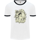 Old Sailor Octopus White Shark Captain Mens White Ringer T-Shirt White/Black