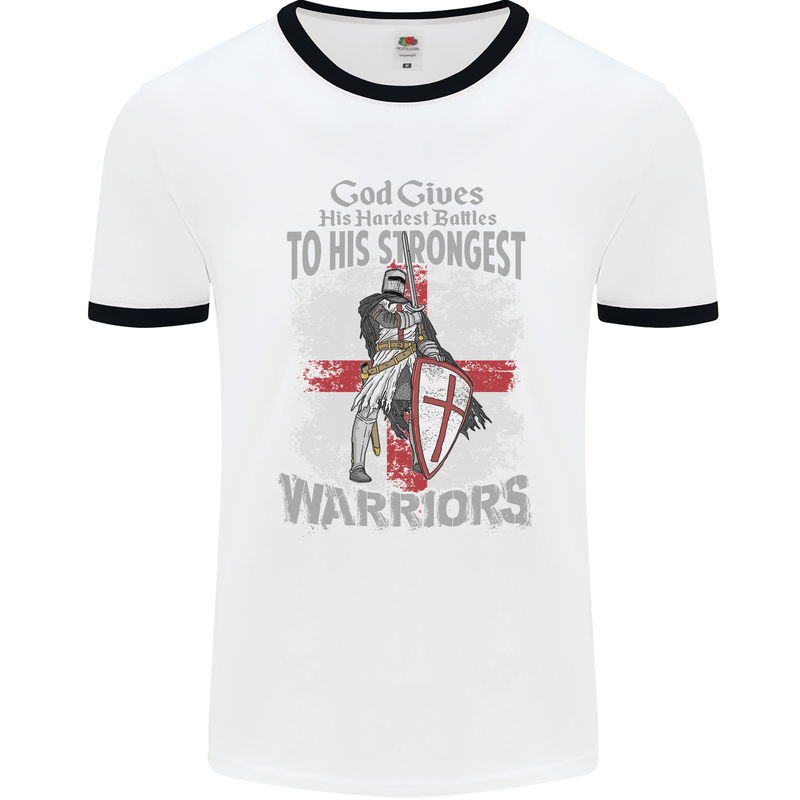 St George Warriors Mens White Ringer T-Shirt White/Black