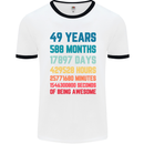 49th Birthday 49 Year Old Mens Ringer T-Shirt White/Black