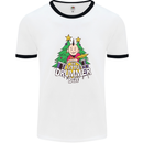 Christmas the Little Drummer Boy Funny Mens White Ringer T-Shirt White/Black