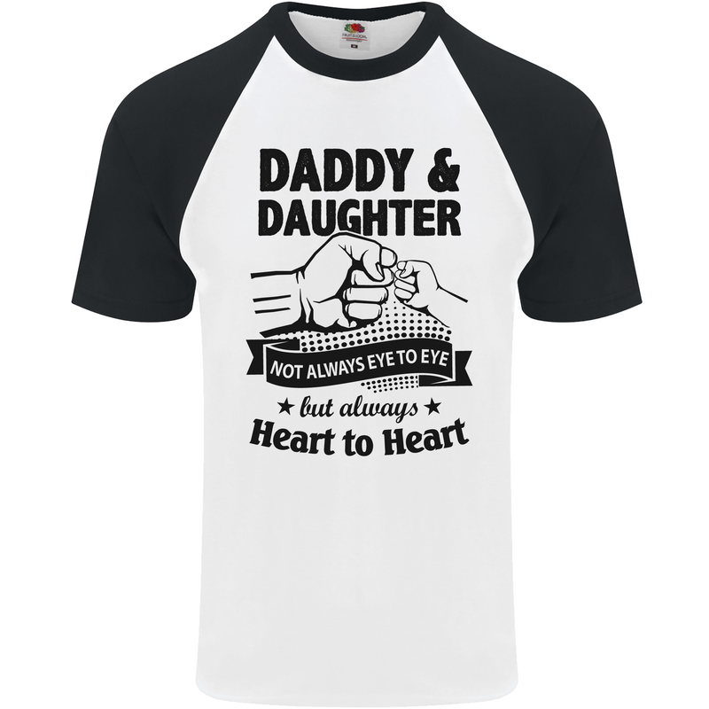 Daddy and Daughter Funny Father's Day Mens S/S Baseball T-Shirt White/Black