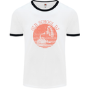 Old School DJ Gramaphone DJing Music Mens White Ringer T-Shirt White/Black