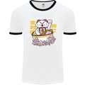 Ramen Lucky Cat Mens White Ringer T-Shirt White/Black