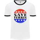Save Ferris Distressed Mens White Ringer T-Shirt White/Black