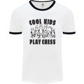 Cool Kids Play Chess Funny Game Player Mens White Ringer T-Shirt White/Black