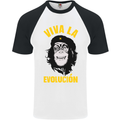 Funny Che Guevara Evolution Monkey Atheist Mens S/S Baseball T-Shirt White/Black