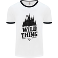 Hiking Wild Thing Camping Rambling Outdoors Mens White Ringer T-Shirt White/Black