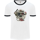 Let's Play Funny Gamer Gaming Mens White Ringer T-Shirt White/Black