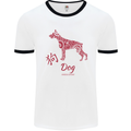 Chinese Zodiac Shengxiao Year of the Dog Mens White Ringer T-Shirt White/Black