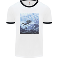 A Deep Sea Scuba Diver Diving Mens Ringer T-Shirt White/Black