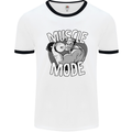 Gym Muscle Mode Bodybuilding Weightlifting Mens White Ringer T-Shirt White/Black