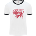 Chinese Zodiac Shengxiao Year of the Ox Mens White Ringer T-Shirt White/Black