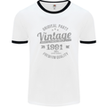 Vintage Year 32nd Birthday 1991 Mens Ringer T-Shirt White/Black