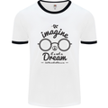 Imagine Its Not a Dream World Peace Hippy Mens White Ringer T-Shirt White/Black