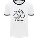Imagine Its Not a Dream World Peace Hippy Mens White Ringer T-Shirt White/Black