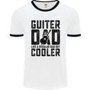 Fathers Day Guitar Dad Like a Normal Dad Mens Ringer T-Shirt White/Black