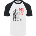 Banksy Art Everything Is Not Legal Mens S/S Baseball T-Shirt White/Black