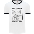 Part Cotton Part Cat Hair Funny Mens White Ringer T-Shirt White/Black