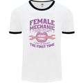 Funny Female Mechanic Mens White Ringer T-Shirt White/Black