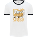I Want to Be a Mechanic Like My Daddy Mens Ringer T-Shirt White/Black