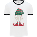 The Vegan Elf Funny Christmas Xmas Mens White Ringer T-Shirt White/Black