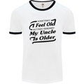 My Uncle is Older 30th 40th 50th Birthday Mens White Ringer T-Shirt White/Black