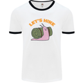 Let's Hike Funny Slug Trekking Walking Mens White Ringer T-Shirt White/Black